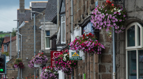 Inverurie hanging baskets.